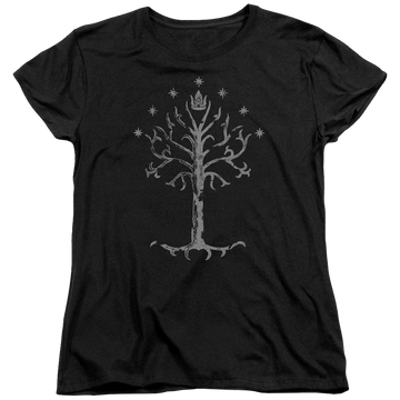Black women's t-shirt with Lord of the Rings Tree Of Gondor graphic