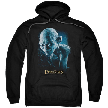 Black pullover hoodie with Lord of the Rings Sneaking graphic
