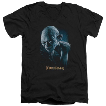 Black men's v-neck t-shirt with Lord of the Rings Sneaking graphic