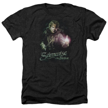Charcoal men's heather t-shirt with Lord of the Rings Samwise The Brave graphic