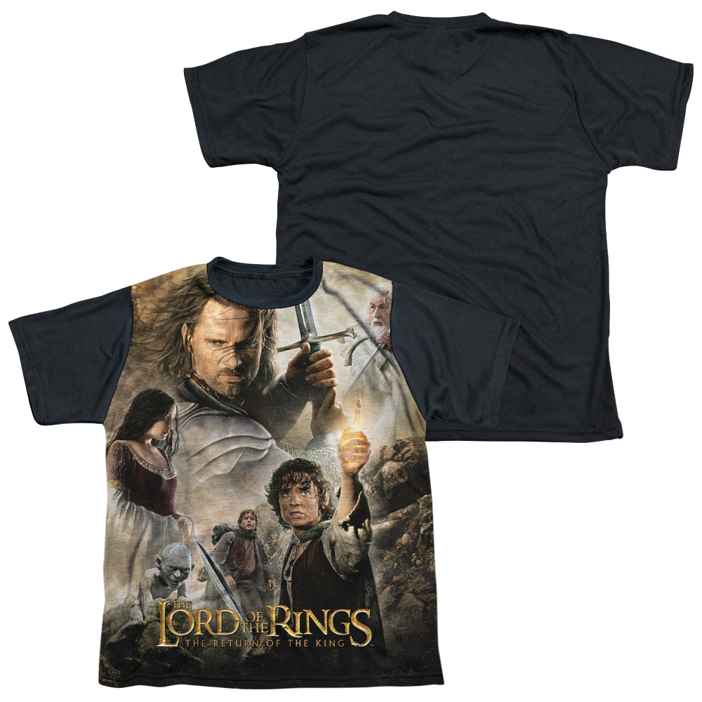 Lord of the Rings Trilogy, The King Poster - Youth Black Back T-Shirt Youth Black Back T-Shirt (Ages 8-12) Lord Of The Rings   