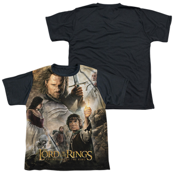 Lord of the Rings King Poster youth black back t-shirt for ages 8 to 12