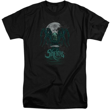 Black men's tall fit t-shirt with Lord of the Rings Shelob graphic