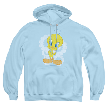 Light blue pullover hoodie with Looney Tunes Retro Tweety graphic