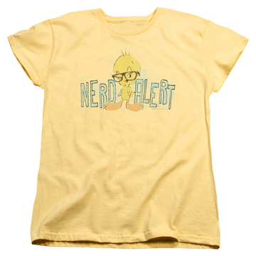 Banana women's t-shirt with Looney Tunes Nerd Alert graphic