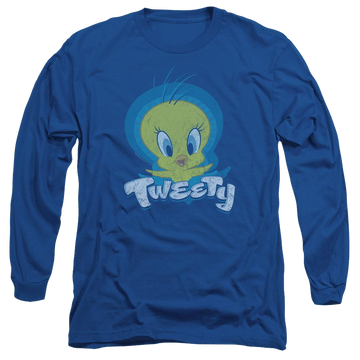 Royal men's long sleeve t-shirt with Looney Tunes Tweety Swirl graphic