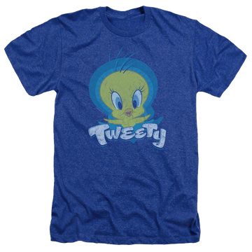 Royal men's heather t-shirt with Looney Tunes Tweety Swirl graphic