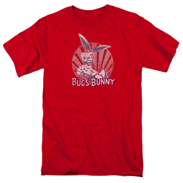 Red men's regular fit t-shirt with Looney Tunes Wishful Thinking graphic