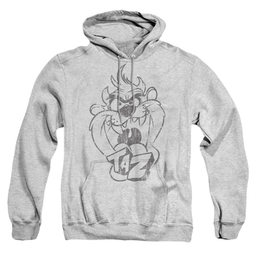 Athletic heather pullover hoodie with Looney Tunes Faded Taz graphic