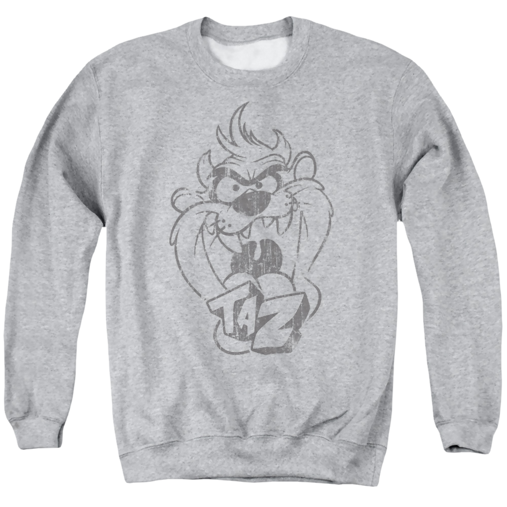 Looney Tunes Faded Taz Men's Crewneck Sweatshirt Men's Crewneck Sweatshirt Looney Tunes   