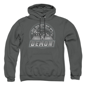 Charcoal pullover hoodie with Looney Tunes Speed Demon graphic
