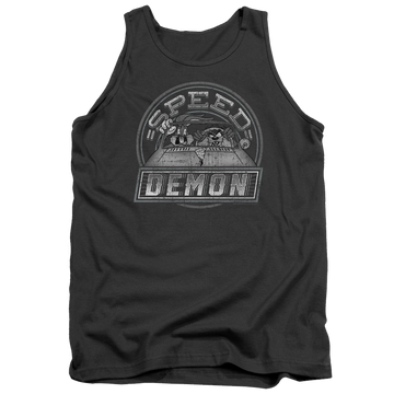 Charcoal men's tank with Looney Tunes Speed Demon graphic