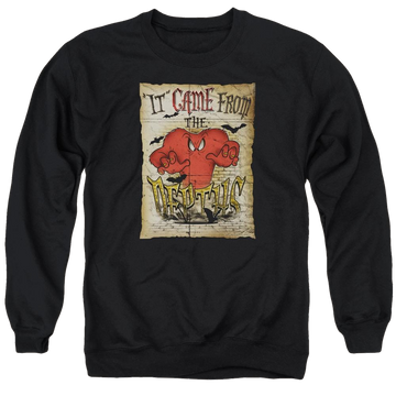 Black men's crewneck sweatshirt with Looney Tunes The Depths graphic