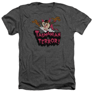 Charcoal men's heather t-shirt with Looney Tunes Taz Terror graphic