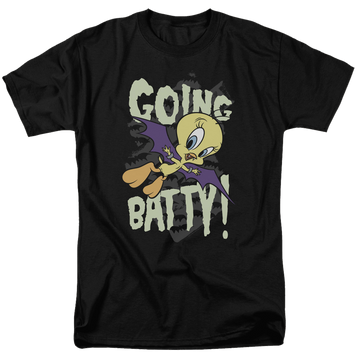Black men's regular fit t-shirt with Looney Tunes Going Batty graphic
