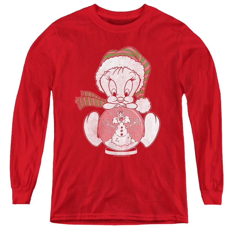 Looney Tunes Tweety Globe - Youth Long Sleeve T-Shirt Youth Long Sleeve T-Shirt Looney Tunes   