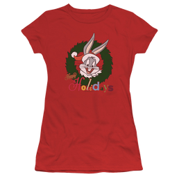 Looney Tunes Holiday Bunny Juniors T-Shirt Juniors T-Shirt Looney Tunes   