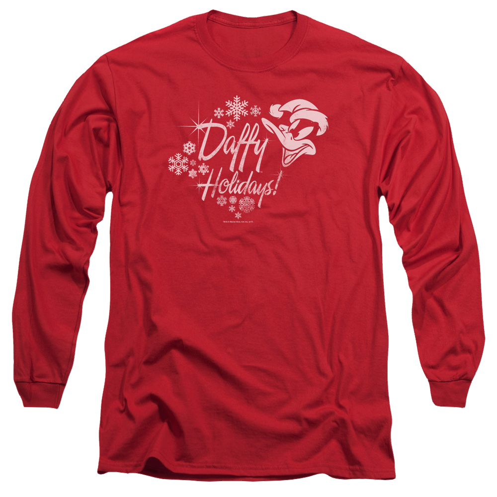 Looney Tunes Daffy Holidays Men's Long Sleeve T-Shirt Men's Long Sleeve T-Shirt Looney Tunes   