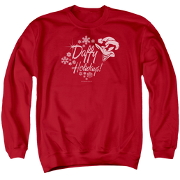 Looney Tunes Daffy Holidays Men's Crewneck Sweatshirt Men's Crewneck Sweatshirt Looney Tunes   