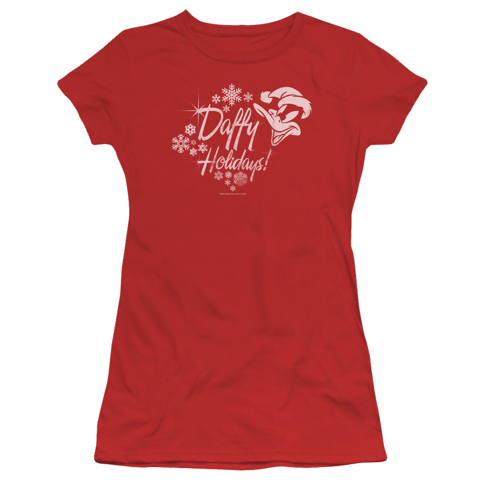 Looney Tunes Daffy Holidays Juniors T-Shirt Juniors T-Shirt Looney Tunes   