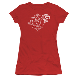 Looney Tunes Daffy Holidays Juniors T-Shirt Juniors T-Shirt Looney Tunes   