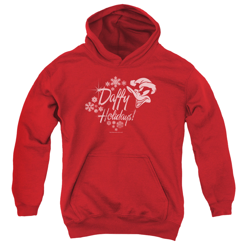Looney Tunes Daffy Holidays - Youth Hoodie Youth Hoodie (Ages 8-12) Looney Tunes   