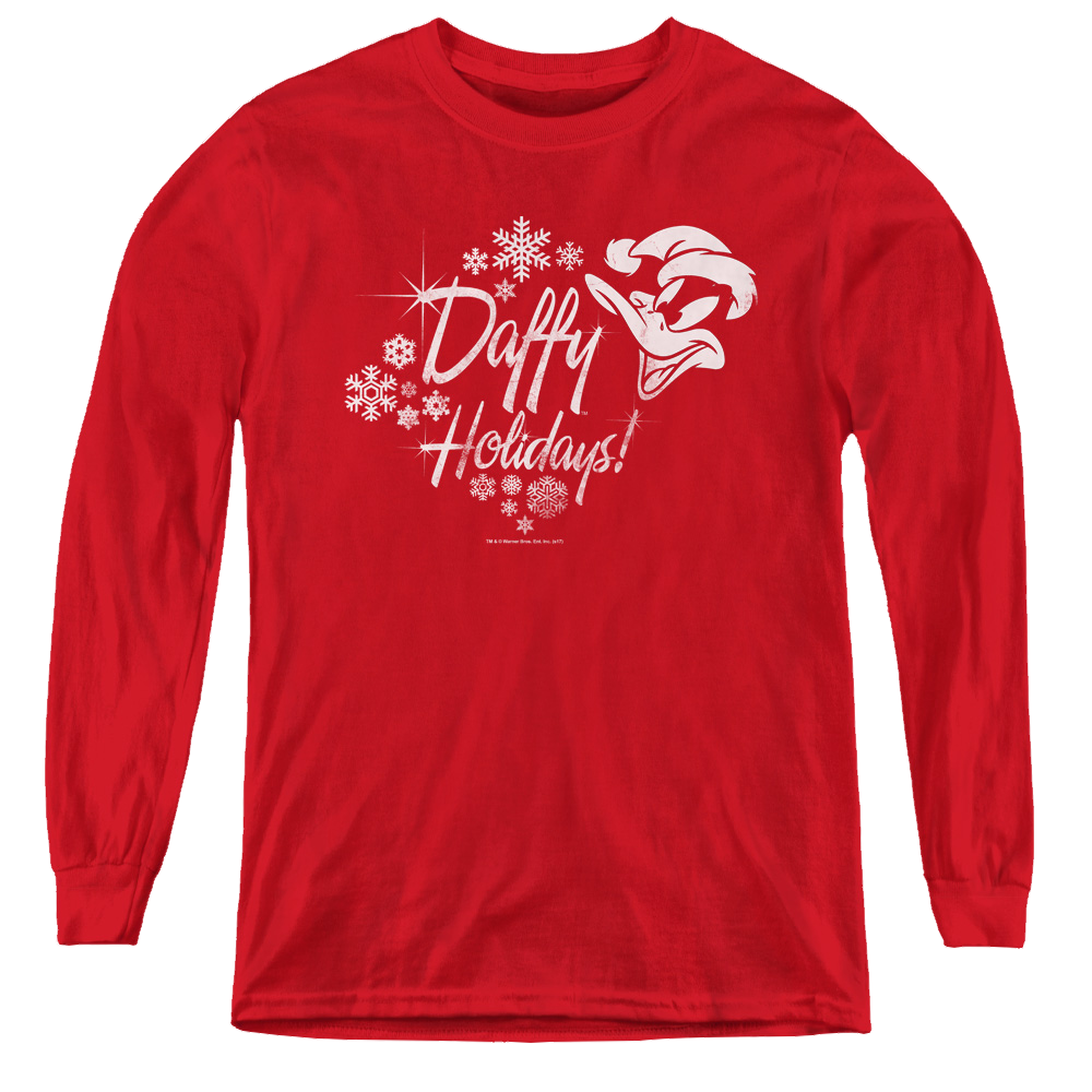 Looney Tunes Daffy Holidays - Youth Long Sleeve T-Shirt Youth Long Sleeve T-Shirt Looney Tunes   