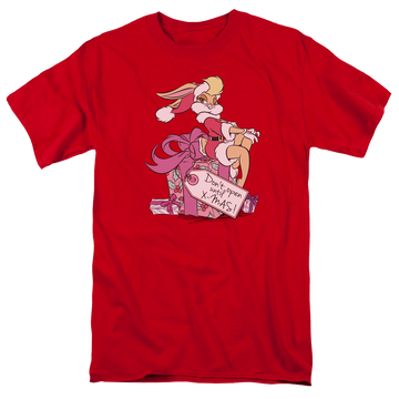 Red men's regular fit t-shirt with Looney Tunes Lola Present graphic