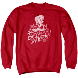 Looney Tunes Merry Tweety Men's Crewneck Sweatshirt Men's Crewneck Sweatshirt Looney Tunes   