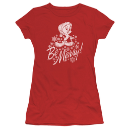 Looney Tunes Merry Tweety Juniors T-Shirt Juniors T-Shirt Looney Tunes   