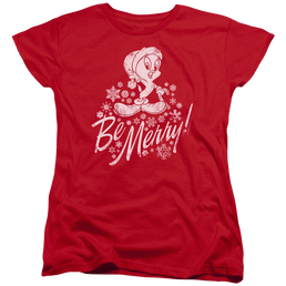 Looney Tunes Merry Tweety Women's T-Shirt Women's T-Shirt Looney Tunes   