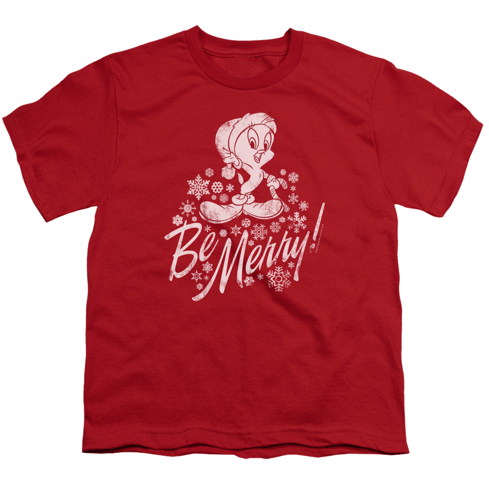Looney Tunes Merry Tweety - Youth T-Shirt Youth T-Shirt (Ages 8-12) Looney Tunes   