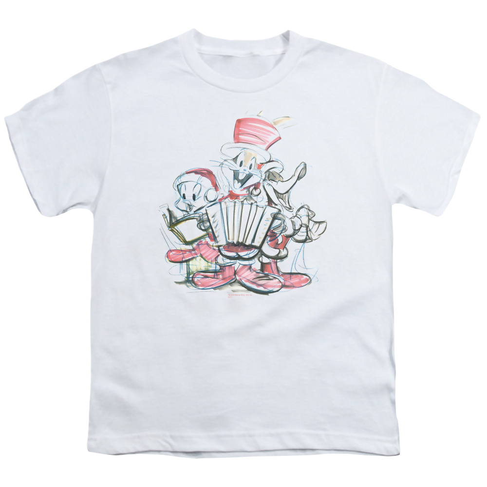 Looney Tunes Holiday Sketch - Youth T-Shirt Youth T-Shirt (Ages 8-12) Looney Tunes   