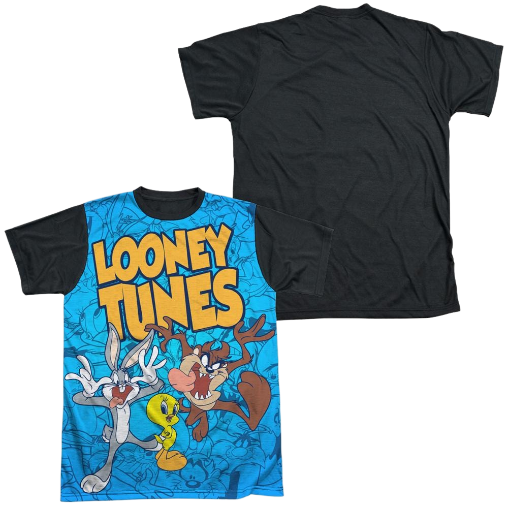 Looney Tunes Collage Of Characters Men's Black Back T-Shirt Men's Black Back T-Shirt Looney Tunes   