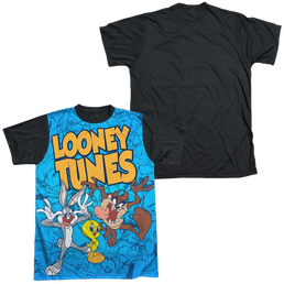 Looney Tunes Collage Of Characters Men's Black Back T-Shirt Men's Black Back T-Shirt Looney Tunes   