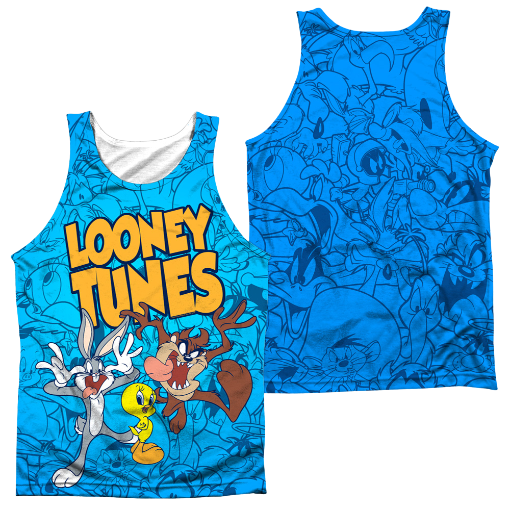 Looney Tunes Collage Of Characters Men's All Over Print Tank Men's All Over Print Tank Looney Tunes   