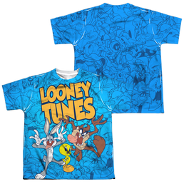 Looney Tunes Collage Of Characters (F/B) - Youth All-Over Print Shirt Youth All-Over Print T-Shirt (Ages 8-12) Looney Tunes   