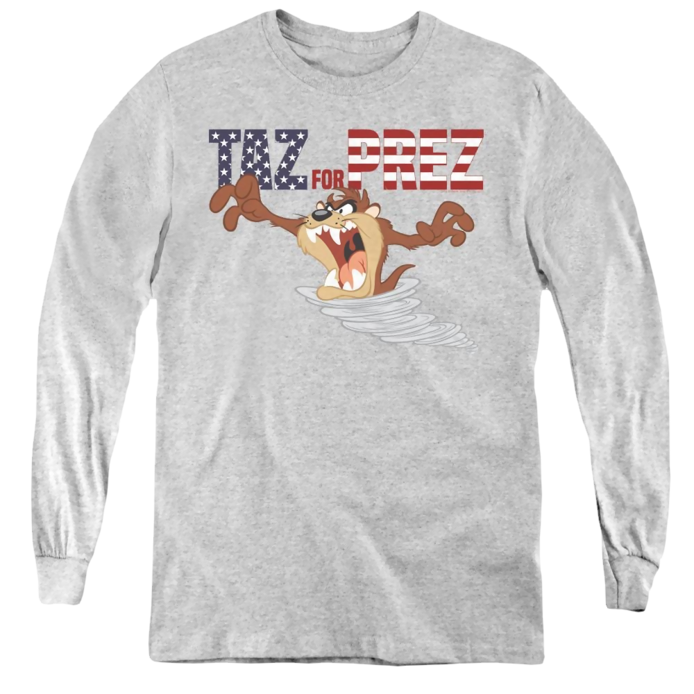 Looney Tunes Taz For Prez 3 - Youth Long Sleeve T-Shirt Youth Long Sleeve T-Shirt Looney Tunes   