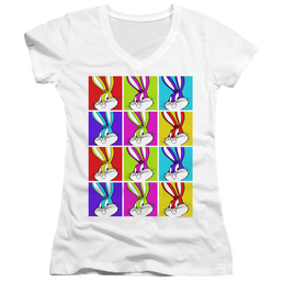 Looney Tunes Bugs Tiles - Juniors V-Neck T-Shirt Juniors V-Neck T-Shirt Looney Tunes   