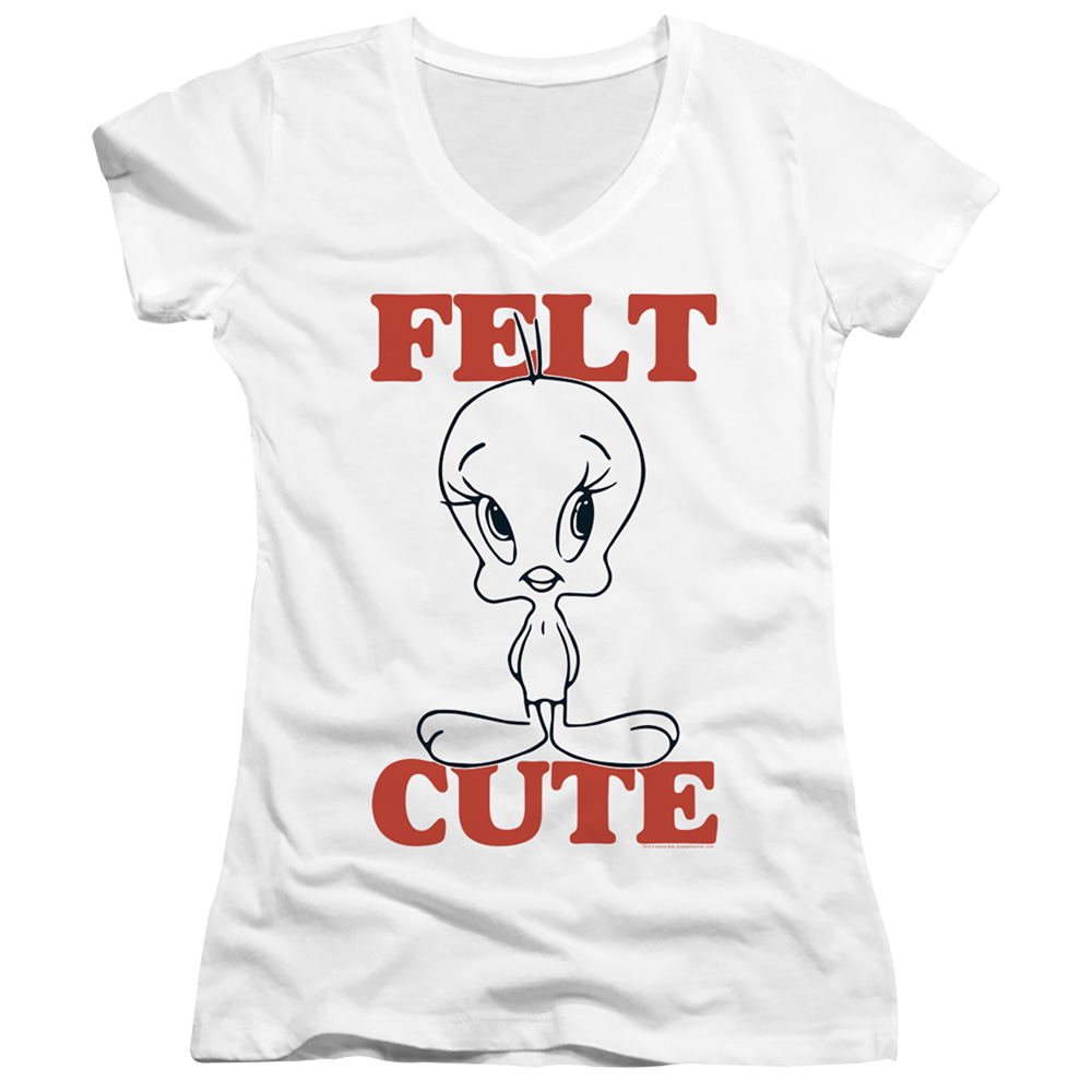Looney Tunes Felt Cute - Juniors V-Neck T-Shirt Juniors V-Neck T-Shirt Looney Tunes   