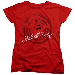 Looney Tunes Thats All Folks - Women's T-Shirt Women's T-Shirt Looney Tunes   