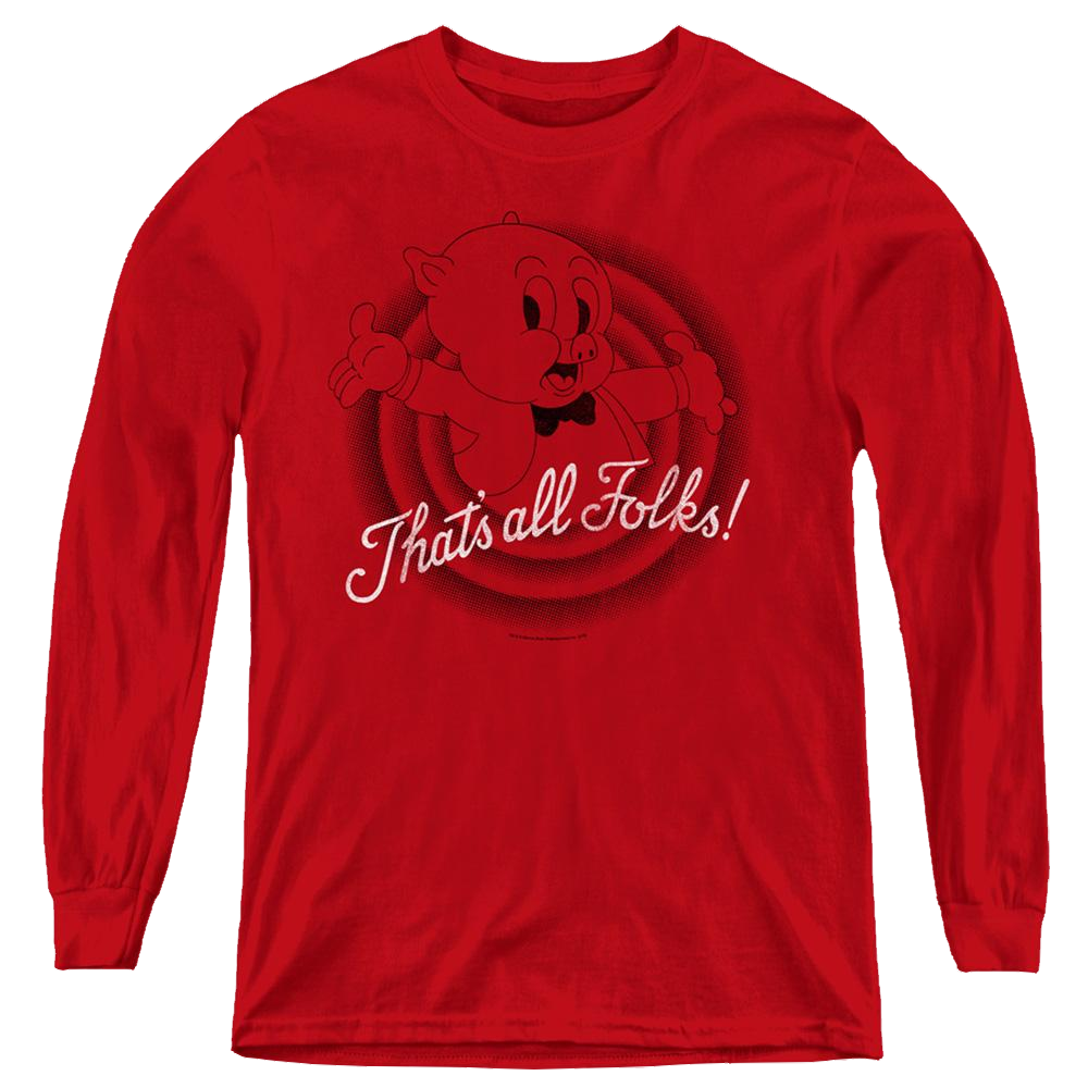 Looney Tunes Thats All Folks - Youth Long Sleeve T-Shirt Youth Long Sleeve T-Shirt Looney Tunes   