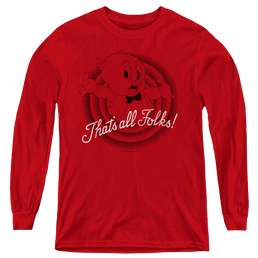 Looney Tunes Thats All Folks - Youth Long Sleeve T-Shirt Youth Long Sleeve T-Shirt Looney Tunes   