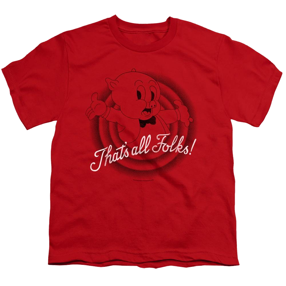 Looney Tunes Thats All Folks - Youth T-Shirt Youth T-Shirt (Ages 8-12) Looney Tunes   
