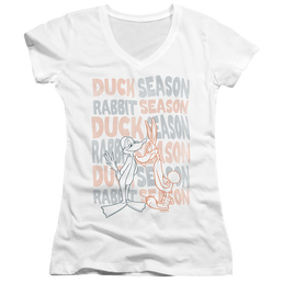 Looney Tunes Duck Season Rabbit Season - Juniors V-Neck T-Shirt Juniors V-Neck T-Shirt Looney Tunes   
