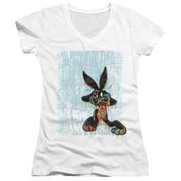 Looney Tunes Graffiti Rabbit - Juniors V-Neck T-Shirt Juniors V-Neck T-Shirt Looney Tunes   