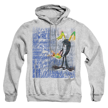 Athletic heather pullover hoodie with Looney Tunes Graffiti Duck graphic