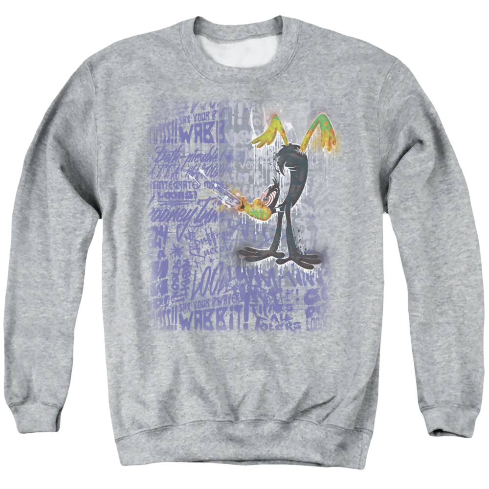 Looney Tunes Graffiti Duck - Men's Crewneck Sweatshirt Men's Crewneck Sweatshirt Looney Tunes   