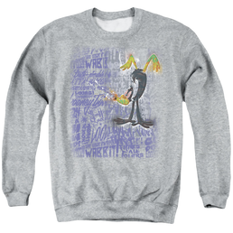 Looney Tunes Graffiti Duck - Men's Crewneck Sweatshirt Men's Crewneck Sweatshirt Looney Tunes   