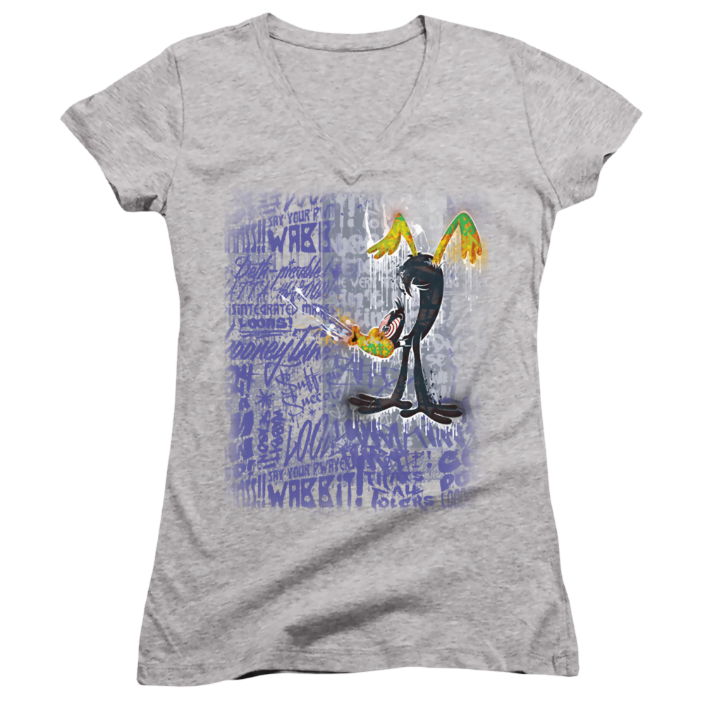 Looney Tunes Graffiti Duck - Juniors V-Neck T-Shirt Juniors V-Neck T-Shirt Looney Tunes   